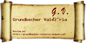 Grundbecher Valéria névjegykártya